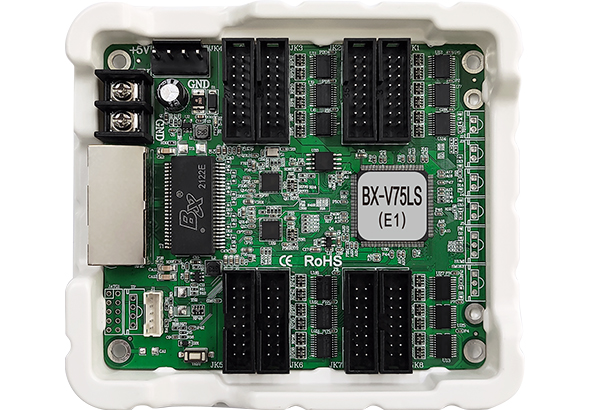 仰邦全彩屏控制卡BX-V75LS接收卡，集成8组75接口